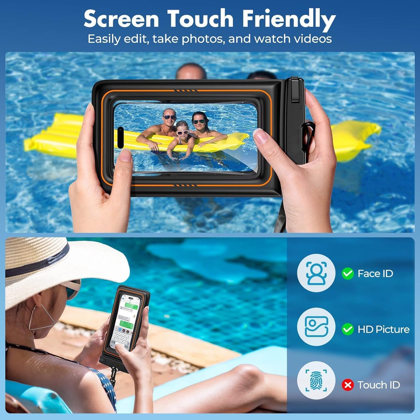 BEACH ARTICLES™ Universal Floating Water Proof Cell Phone Dry Bag Phone Case Protector