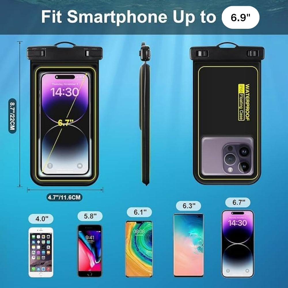 BEACH ARTICLES™ Universal Floating Water Proof Cell Phone Dry Bag Phone Case Protector
